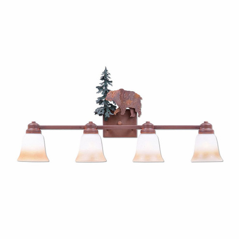 Parkshire-Bear Four Light Bath Vanity Light in Cedar Green/Rust Patina (172|H37426TT-03)