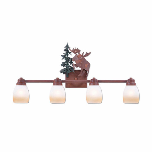 Parkshire-Alaska Moose Four Light Bath Vanity Light in Cedar Green/Rust Patina (172|H37422ET-03)