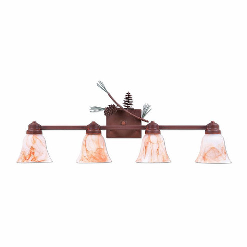 Parkshire-Pine Cone Four Light Bath Vanity Light in Pine Green/Rust Patina (172|H37420AS-04)