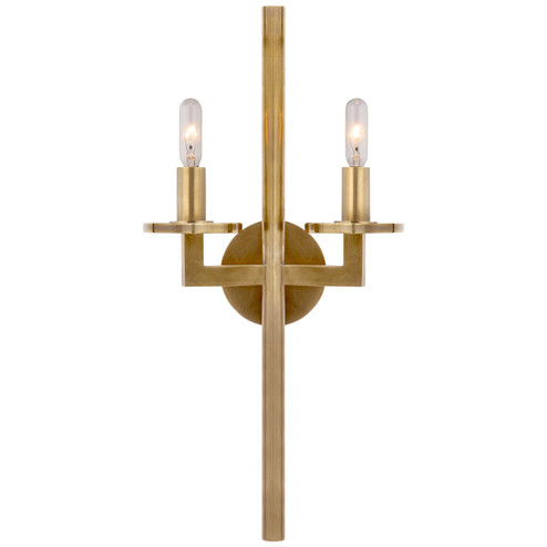 Liaison Two Light Wall Sconce in Antique-Burnished Brass (268|KW 2201AB)