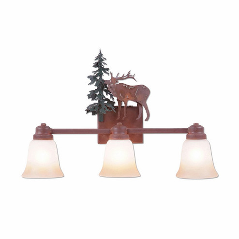 Parkshire-Mountain Elk Three Light Bath Vanity Light in Cedar Green/Rust Patina (172|H37333TT-03)