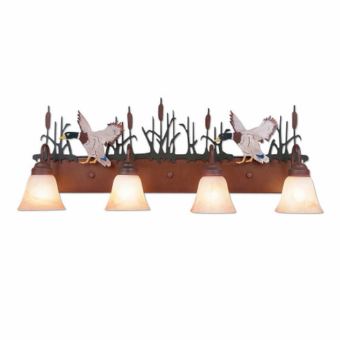 Denali-Mallard Duck Four Light Bath Vanity Light in Cedar Green/Rust Patina (172|H32466AS-03)