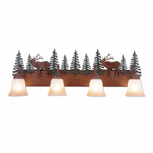 Denali-Mountain Elk Four Light Bath Vanity Light in Cedar Green/Rust Patina (172|H32433TT-03)