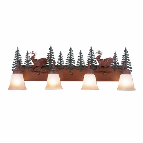Denali-Mountain Deer Four Light Bath Vanity Light in Cedar Green/Rust Patina (172|H32430TT-03)