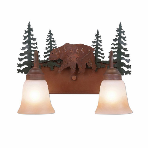 Denali-Bear Two Light Bath Vanity Light in Cedar Green/Rust Patina (172|H32226TT-03)