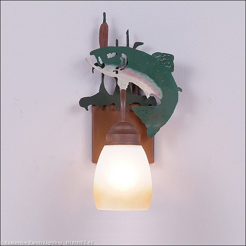 Wasatch-Trout Fish/Rust Patina One Light Wall Sconce in Fish/Rust Patina (172|H14181ET-05)