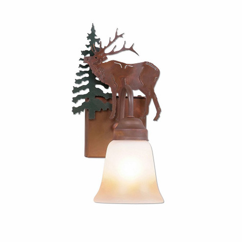 Wasatch-Mountain Elk Cedar Green/Rust Patina One Light Wall Sconce in Cedar Green/Rust Patina (172|H14133TT-03)