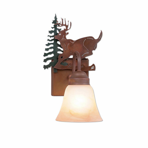 Wasatch-Mountain Deer Cedar Green/Rust Patina One Light Wall Sconce in Cedar Green/Rust Patina (172|H14130AS-03)