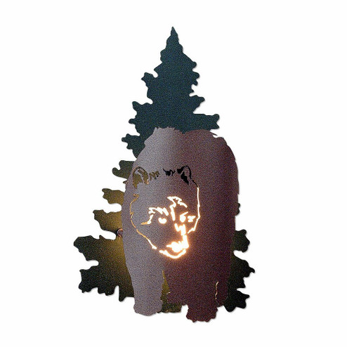 Crestline-Bear One Light Wall Sconce in Forest Green/Rustic Brown (172|A52026-74)