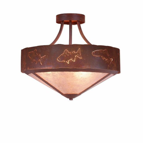 Ridgemont-Fish Cutout Three Light Semi-Flush Mount in Rust Patina (172|A49162AL-HR-02)