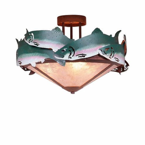 Crestline-Trout Three Light Semi-Flush Mount in Fish/Rust Patina (172|A48581AL-05)