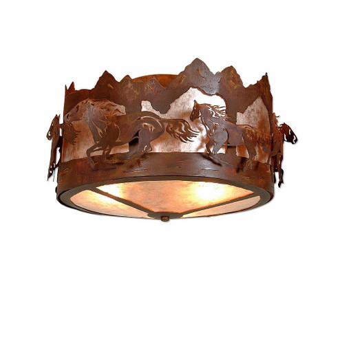 Crestline-Horse-Mountain Three Light Semi-Flush Mount in Rust Patina (172|A48336AL-02) Crestline-Horse-Mountain Three Light Semi-Flush Mount in Rust Patina (172|A48336AL-02)