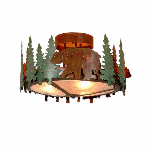 Crestline-Bear Three Light Semi-Flush Mount in Pine Green/Rust Patina (172|A48326AL-04)