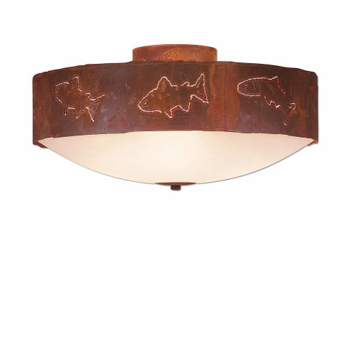 Ridgemont-Fish Cutout Three Light Close-to-Ceiling Light in Rust Patina (172|A47762-02)