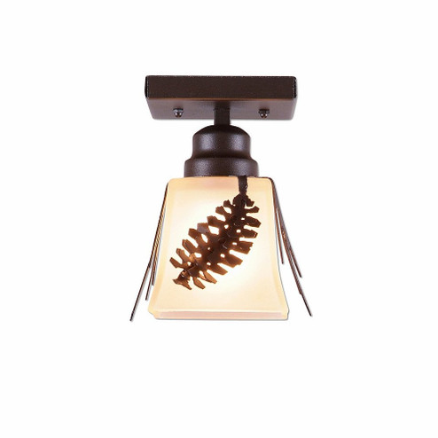 Woodland-Spruce Cone One Light Semi Flush Mount in Dark Bronze Metallic (172|A47540TS-28)