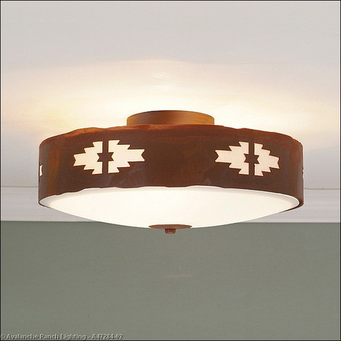 Ridgemont-Pueblo Three Light Close-to-Ceiling Light in Rust Patina (172|A47284-02)