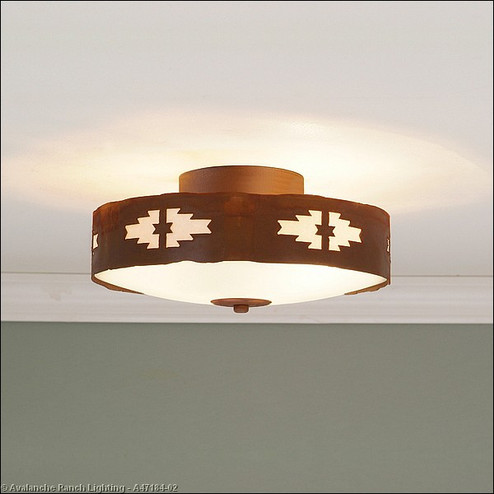 Ridgemont-Pueblo Three Light Close-to-Ceiling Light in Rust Patina (172|A47184-02)