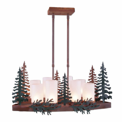 Wisley-Cedar Tree 14 Light Island Pendant in Cedar Green-Rust Patina (172|A46143FC-03)