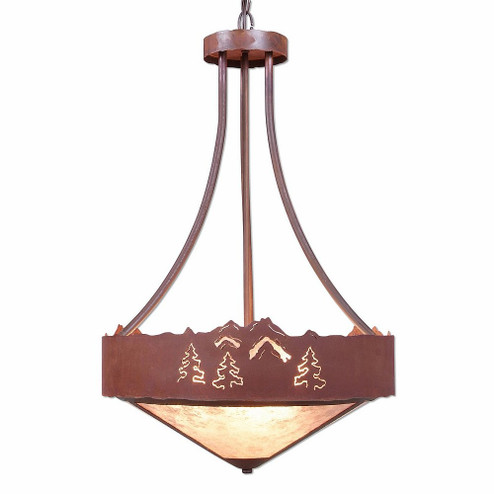 Ridgemont-Mountain-Pine Cutout Three Light Chandelier in Rust Patina (172|A45145AL-HR-02)