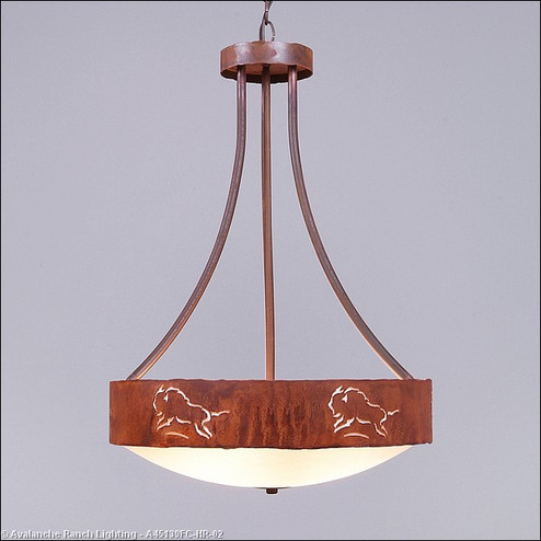 Ridgemont-Bison Three Light Chandelier in Rust Patina (172|A45139FC-HR-02)