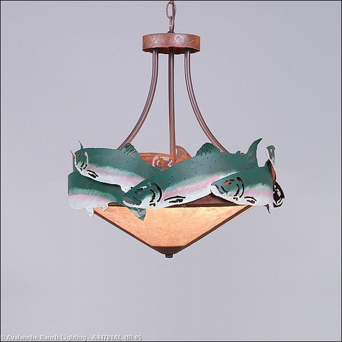 Crestline-Trout Three Light Chandelier in Fish/Rust Patina (172|A44781AL-HR-05)