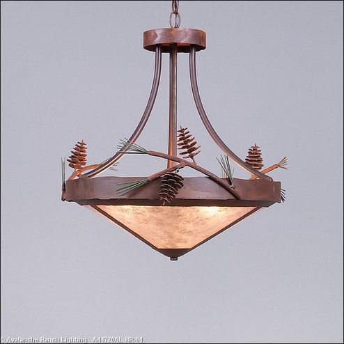 Crestline-Pine Cone Three Light Chandelier in Pine Green/Rust Patina (172|A44720AL-HR-04)
