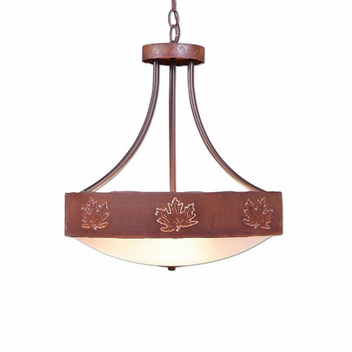 Ridgemont-Maple Cutout Three Light Chandelier in Rust Patina (172|A44606FC-HR-02)