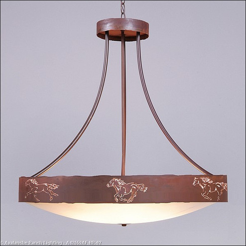 Ridgemont-Horse Cutout Eight Light Chandelier in Rust Patina (172|A42659AF-HR-02)