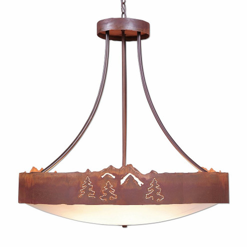 Ridgemont-Mountain-Pine Cutout Eight Light Chandelier in Rust Patina (172|A42645AF-HR-02)