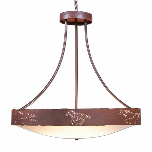 Ridgemont-Horse Cutout Seven Light Chandelier in Rust Patina (172|A42559AF-HR-02)