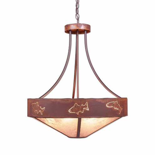 Ridgemont-Fish Cutout Seven Light Chandelier in Rust Patina (172|A41962AL-HR-02)