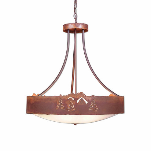 Ridgemont-Mountain-Pine Cutout Five Light Chandelier in Rust Patina (172|A41945FC-HR-02)