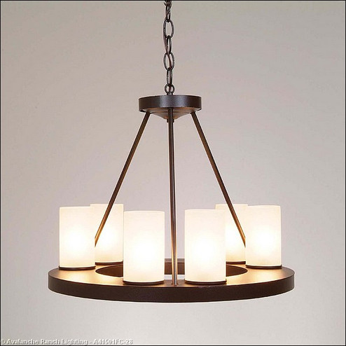 Wisley-Rustic Plain Dark Bronze Metallic Six Light Chandelier in Dark Bronze Metallic (172|A41501FC-28)
