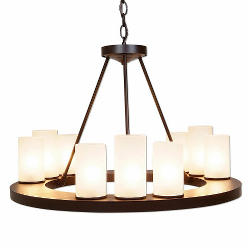 Wisley-Rustic Plain Dark Bronze Metallic Nine Light Chandelier in Dark Bronze Metallic (172|A41401FC-28)