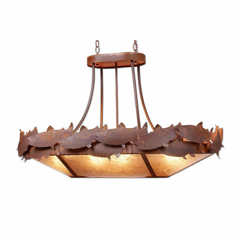 Crestline-Salmon Ten Light Chandelier Oval in Rust Patina (172|A41261AL-HR-02)