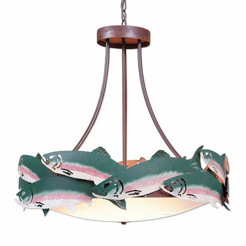 Crestline-Trout Seven Light Chandelier in Fish/Rust Patina (172|A40581AF-HR-05)