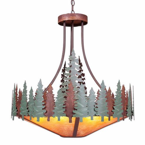 Crestline-Pine Tree Seven Light Chandelier in Pine Green/Rust Patina (172|A40542AM-HR-04)