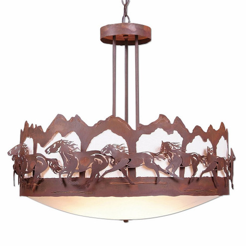 Crestline-Horse-Mountain Seven Light Chandelier in Rust Patina (172|A40536AF-02)