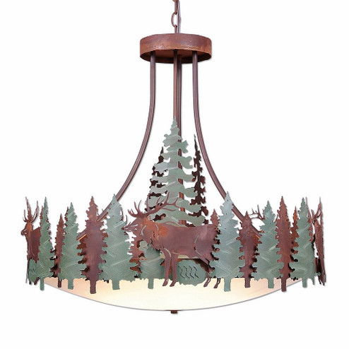 Crestline-Elk Seven Light Chandelier in Pine Green/Rust Patina (172|A40534AF-HR-04)