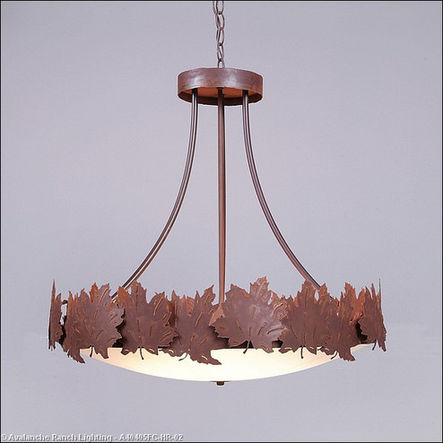 Crestline-Maple Leaf Six Light Chandelier in Rust Patina (172|A40405FC-HR-02)