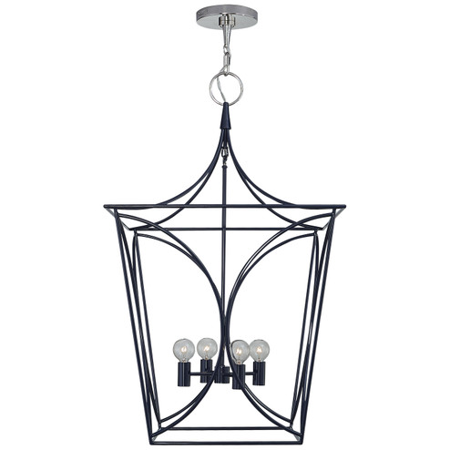 Cavanagh Four Light Lantern in French Navy and Polished Nickel (268|KS 5145NVY/PN)