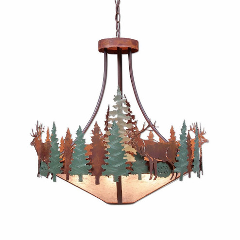 Crestline-Elk Seven Light Chandelier in Pine Green/Rust Patina (172|A40334AL-HR-04)