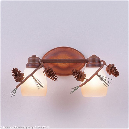 Sienna-Pine Cone Two Light Bath Vanity Light in Pine Green/Rust Patina (172|A38620ET-04)