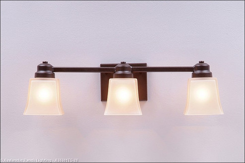 Woodland-Rustic Plain Dark Bronze Metallic Three Light Bath Vanity Light in Dark Bronze Metallic (172|A36301TS-28)