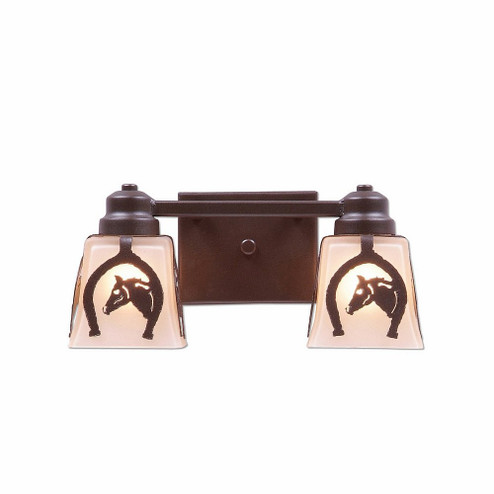 Woodland-Horse Horseshoe Two Light Bath Vanity Light in Dark Bronze Metallic (172|A36217TS-28)