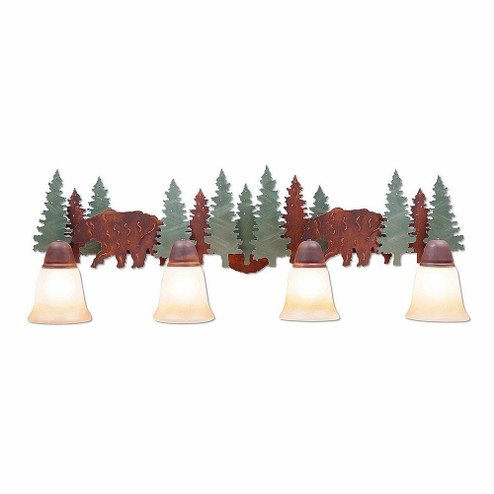 Crestline-Bear Four Light Bath Vanity Light in Pine Tree Green-Rust Patina (172|A32426TT-04)