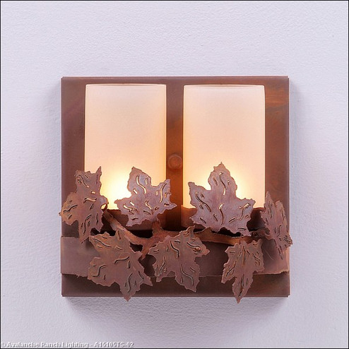 Wisley-Maple Leaf Rust Patina Two Light Wall Sconce in Rust Patina (172|A15105TS-02)