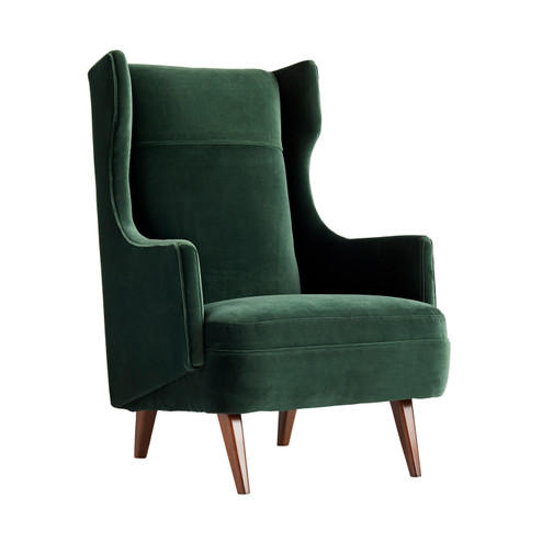 Budelli Upholstery - Chair in Forest Velvet/Dark Walnut (314|8149)