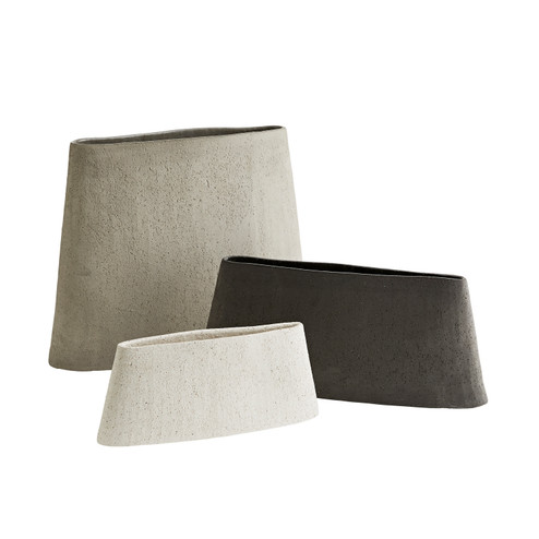 Hasta Vases, Set of 3 in Gray (314|7896)