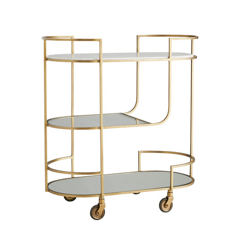 Trainor Bar Cart in Antique Brass (314|6857)